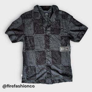 Vans Daniel Johnston Rare Deadstock Graphic Shirt Small Button Up Black Gray